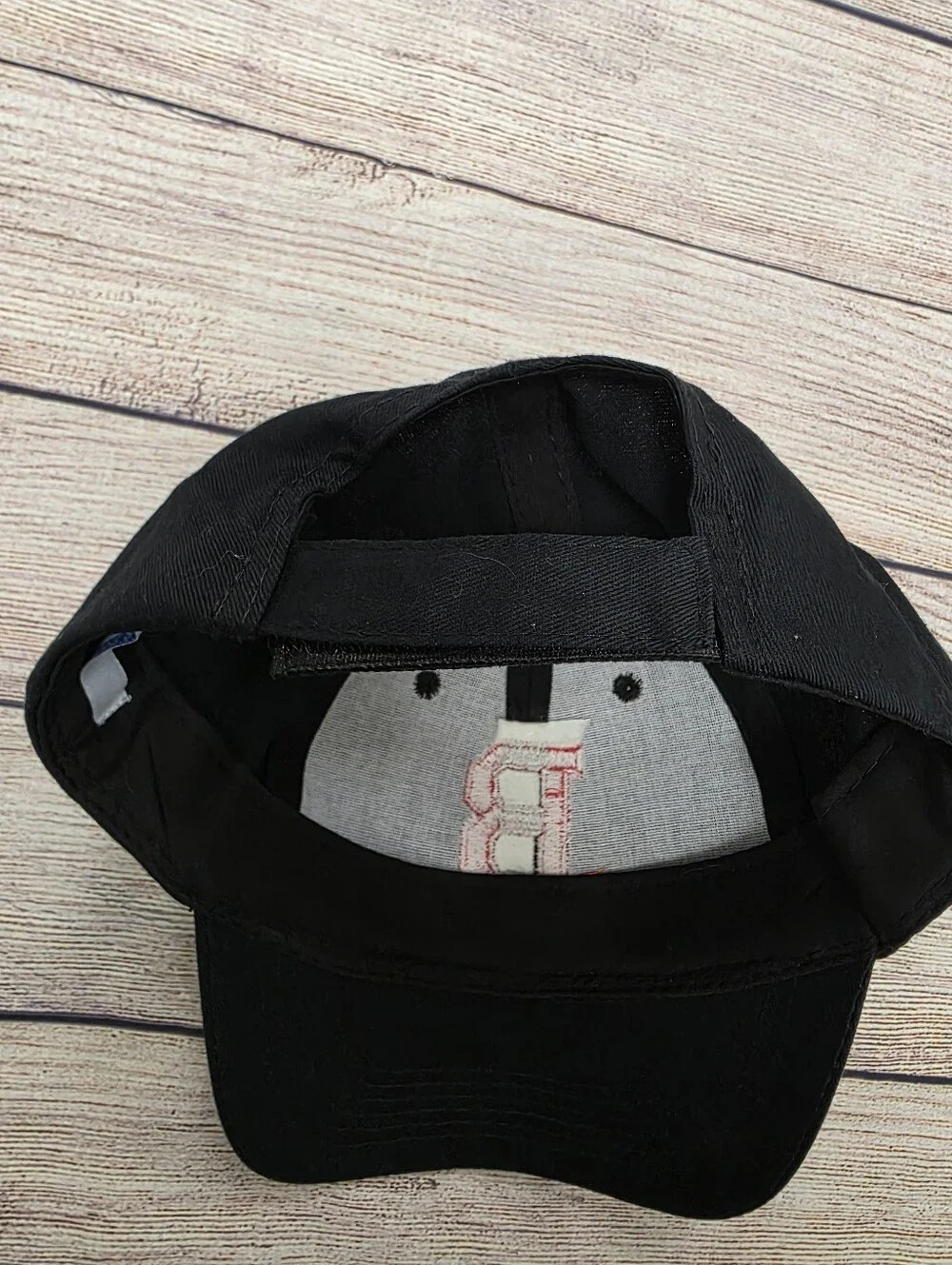 Youth Black Baseball Cap with Red 'B' Patch